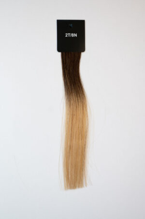 Genius Wefts - 100 % Echthaar - Remy Haarqualität - Farbnummer 2T/8N Ombre dunkel und hellbraun