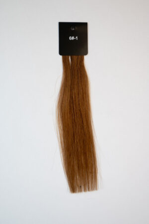 Genius Wefts - 100 % Echthaar - Remy Haarqualität - Farbnummer 6#-1 Hellbraun warm