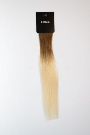 Genius Wefts - 100 % Echthaar - Remy Haarqualität - Farbnummer 6T/Ice Ombre hellbraun und Ice blond