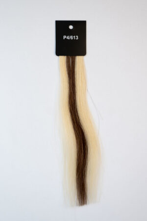 Genius Wefts - 100 % Echthaar - Remy Haarqualität - Farbnummer P4/613 Braun/Platin Mix
