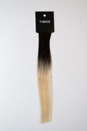 Genius Wefts - 100 % Echthaar - Remy Haarqualität - Farbnummer T1B/Ice Schwarz und Ice Blond