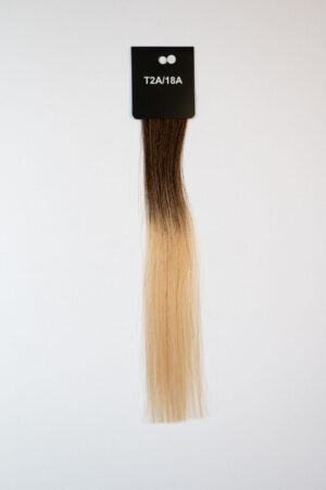 Genius Wefts - 100 % Echthaar - Remy Haarqualität - Farbnummer T2A/1A8 Braun und Aschblond