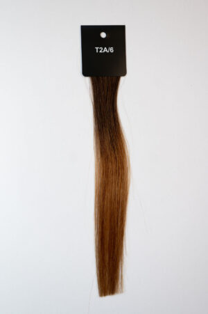 Genius Wefts - 100 % Echthaar - Remy Haarqualität - Farbnummer T2A/6 Braun und Hellbraun